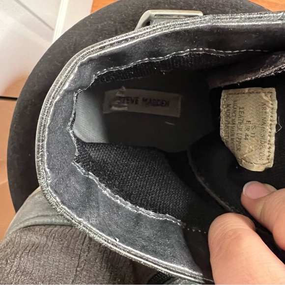 Steve Madden p-buxton men Leather Boots work boots sz 11US 44EU grey - Picture 7 of 11